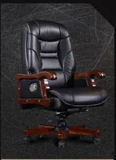 The boss chair leather chair can lie computer chair home with massage can lift head layer cowhide office chair.8