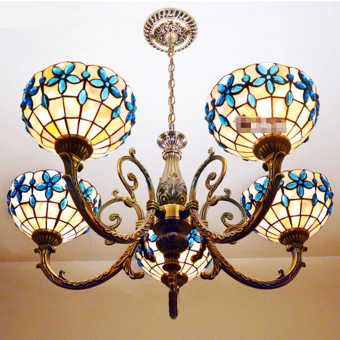 BOCHSBC Suspension Lights Chandeliler Lamps Fixtures for Dinning Room Living Room Bedroom European Lilac Shells Light Lampara