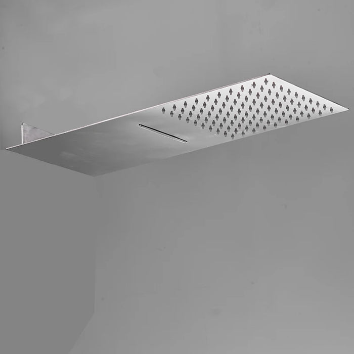 BAKALA Rectangle Bathroom Stainless Steel Rain Shower Head Rainfall  Bath Shower Chrome Top Sprayer HighPressure Rainfall Shower