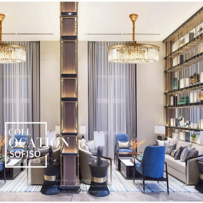 Nordic Lighting European Style Postmodern Creative Personality Art Living Room Chandelier American Crystal Lamp