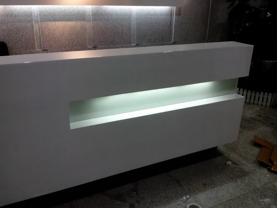 hotel curved marble reception desk counterQT3000 (table top is panel +cabinets ) QT3000