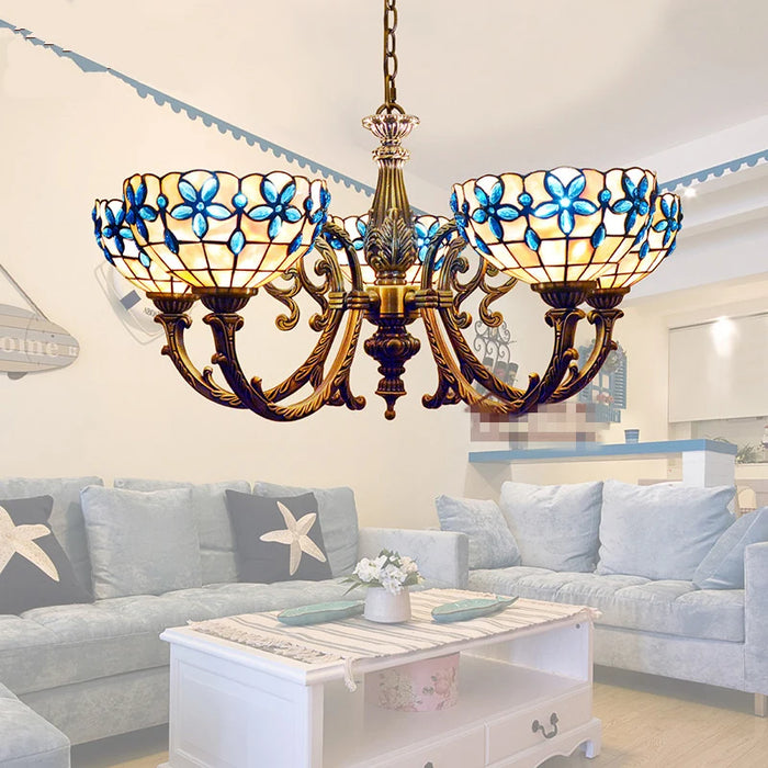 BOCHSBC Suspension Lights Chandeliler Lamps Fixtures for Dinning Room Living Room Bedroom European Lilac Shells Light Lampara