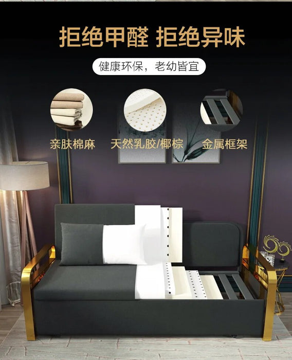 linen hemp fabric sofas  Living Room Sofa set stainless steel frame alon couch puff asiento muebles de sala canape sofa bed cama