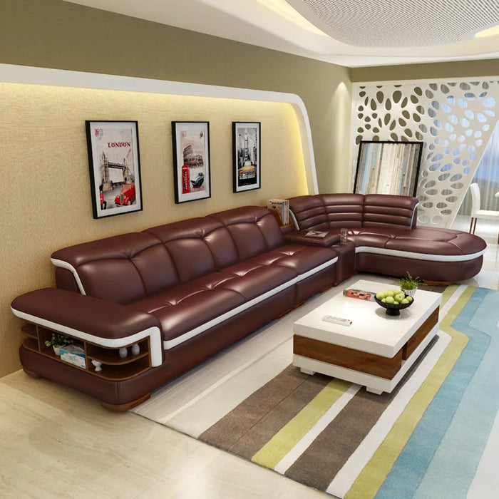 (2 seat 1 arm+lounge)modern bonded leather coner sofa with l shape  #CE-K04
