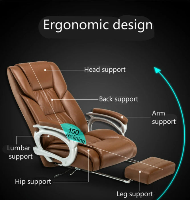 Household Simple Style Computer Chair with Footrest Recliners Siesta Office Chair Multifunction Boss Chair Lifted Swivel Chair
