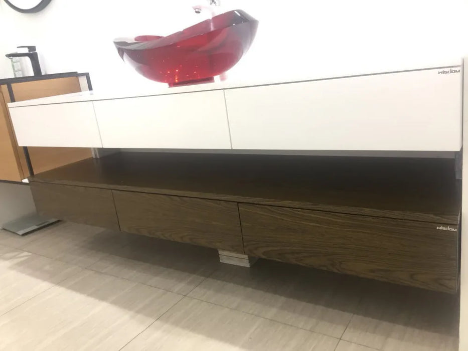 1800X500X550mm Wall Mounted Double layers Bathroom Vanity Push-Push  6 Drawers Bathroom Cabinet Come With Sink Mirror WD9999