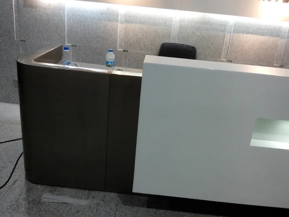 hotel curved marble reception desk counterQT3000 (table top is panel +cabinets ) QT3000