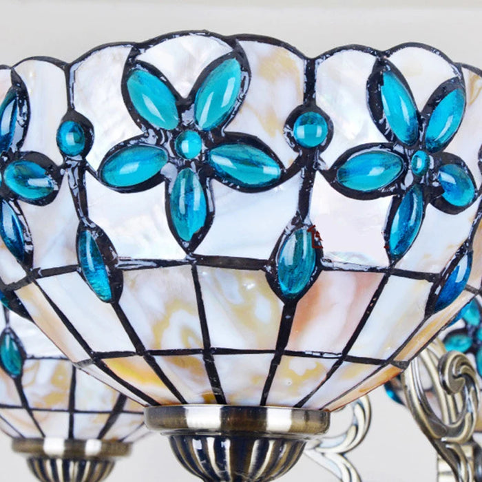 BOCHSBC Suspension Lights Chandeliler Lamps Fixtures for Dinning Room Living Room Bedroom European Lilac Shells Light Lampara