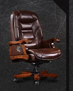 The boss chair leather chair can lie computer chair home with massage can lift head layer cowhide office chair.8