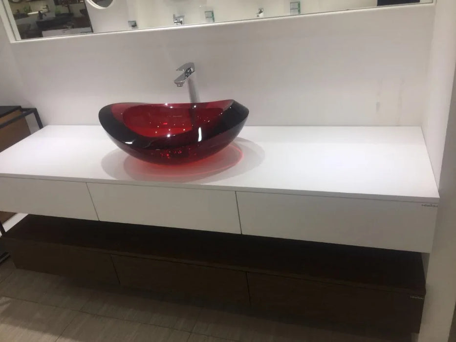 1800X500X550mm Wall Mounted Double layers Bathroom Vanity Push-Push  6 Drawers Bathroom Cabinet Come With Sink Mirror WD9999