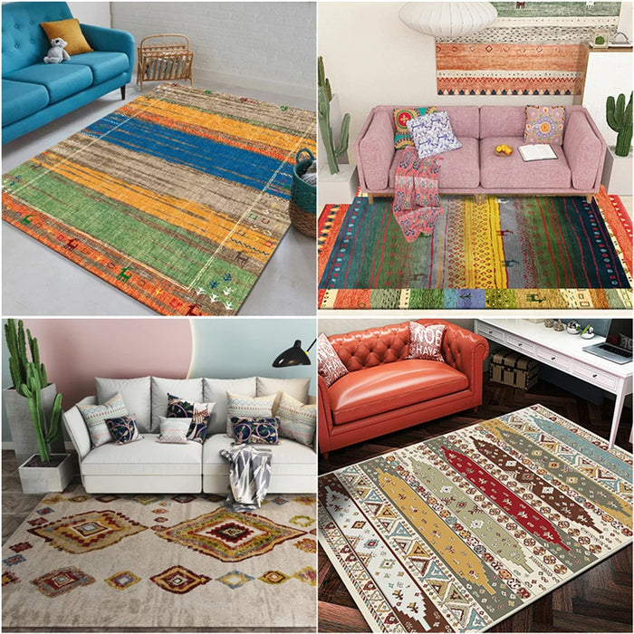 Morocco American Style Carpets For Living Room Home Bedroom Carpet Sofa Coffee Table Bohemia Vintage Rug Study Room Floor Mat