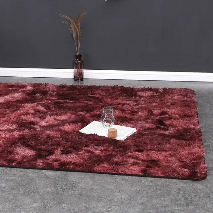 Luxury Rectangle Square Soft Warm Plush Floor Rugs Fluffy Area Rug Gradient Carpet Shaggy Long Hair Solid Mat for Home Decor