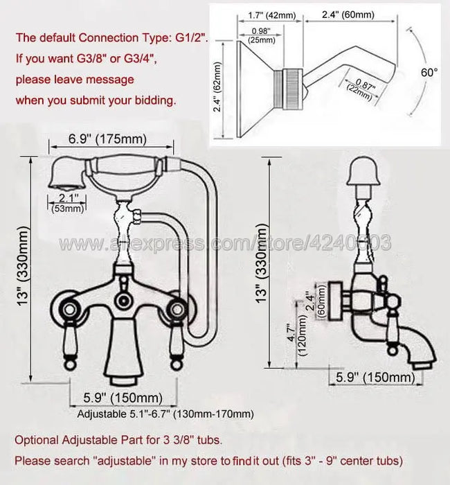 Bathtub Faucets Chrome Brass Shower Faucets Dual Handle Wall Mounted Bath And Shower Faucet With Handheld Showers Kna245