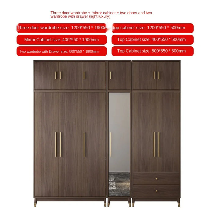 Bedroom modern wind assembly on the door of the large wardrobe simple home economy push and pull wardrobe