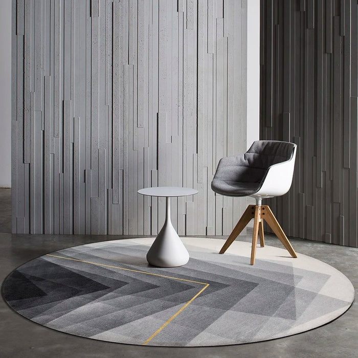 Nordic Grey Living Room Round Carpet Compute Chair Table Floor Mat Home Round Thick Rug for Bedroom Modern Luxury Cloakroom Rug