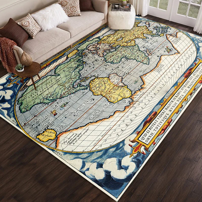 3d Printed Map Rug Home Living Room Sofa Floor Cushion Bedroom Full of Bedside Blanket Carpet
