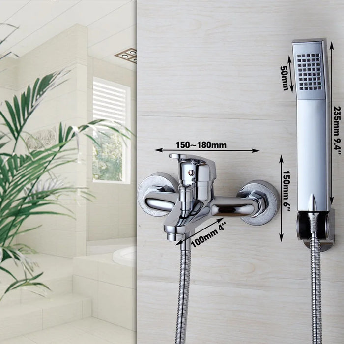 ZAPPO Chrome Polished Waterfall Hand Shower Faucet Sets Bathroom Shower Kit Faucet Wall Mounted Sprayer Bath Faucet  Mixer