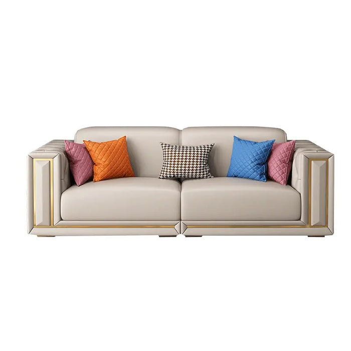 Post-Modern microfiber  Leather Combination Sofa Villa Size Living Room Sofa for living room couch