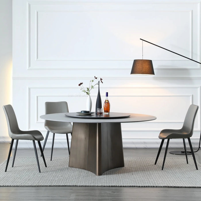 New Modern Dining Room Furniture Light Luxury Combination Of Dining Table And Chairs Minimalist Large Apartment Rotary Tables