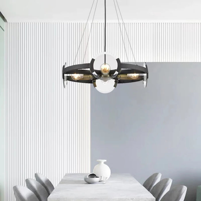 Creative Glass living room chandelier metal restaurant Hanging chandeliers  LED Home Lights 4/6 Heads 85-265V Lustre Lighting