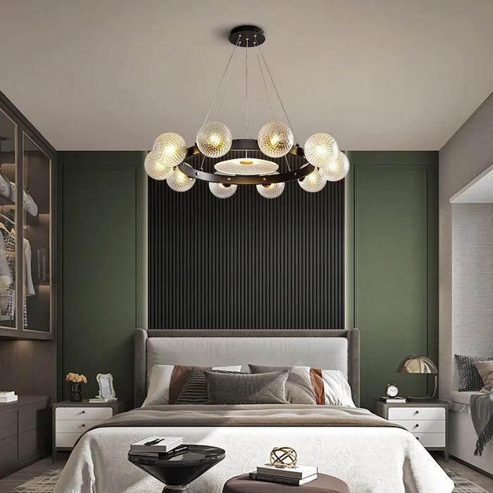 Simple Modern LED Chandelier Lighting For Dining Living Room Bedroom Large Hanging Lamp Glass Ball Home Deco Round Chandeliers