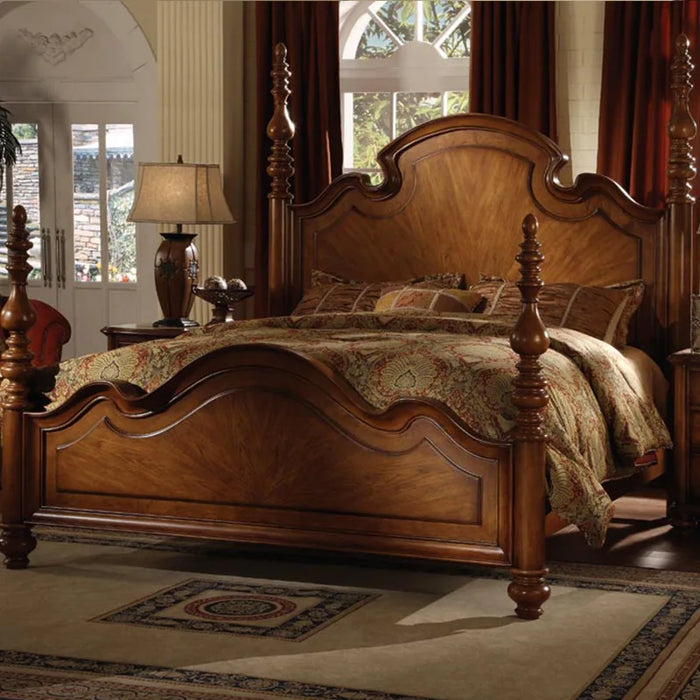 American bed furniture high column king size bed solid wood high column European double bed column king bed wy002