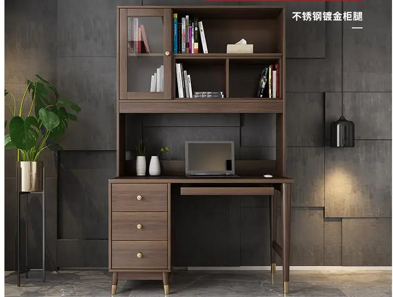 Bedroom corner desk bookshelf one desk Modern home desktop computer desk with bookcase writing desk
