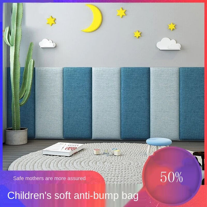 Home Bed Headboard Bedroom Decor Soft Pack Anti-collision Tatami 3d Wall Stickers Cabecero Headrests Bed Railings Stick Sticker