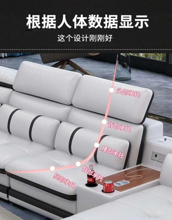 Living Room Sofa set corner sofa speaker real genuine cow leather sectional sofas minimalist muebles de sala moveis para casa