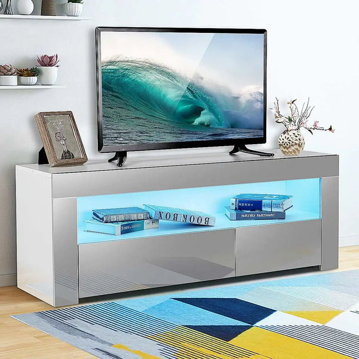 120X35X45cm RGB LED TV Stand Cabinet Living Room Furniture with 2Drawer Cabinet Storage Modern TV Furniture Home Decoration