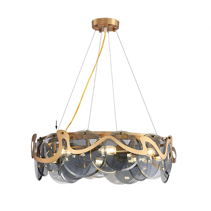 Creative modern chandelier for living room gold design glass light fixture luxury round hang lamp dining room bedroom lighting