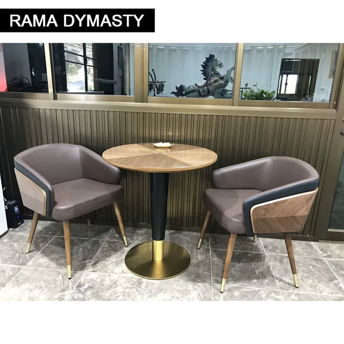 Modern Leisure Dining Chairs Simple Creative Ins Home Furniture Nordic Restaurant Solid Wood Chair Leather Art Backrest Stool