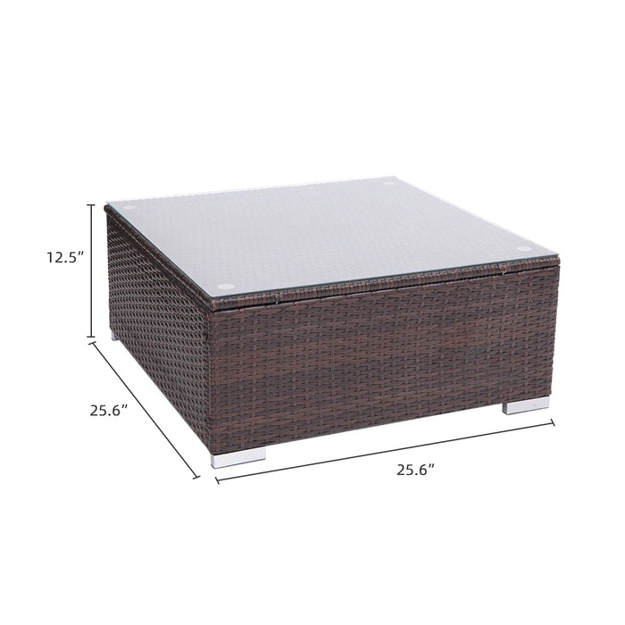 US Warehouse 8 Pieces Patio PE Wicker Rattan Corner Sofa Set Outdoor Furniture Set  for the Outdoors and Garden