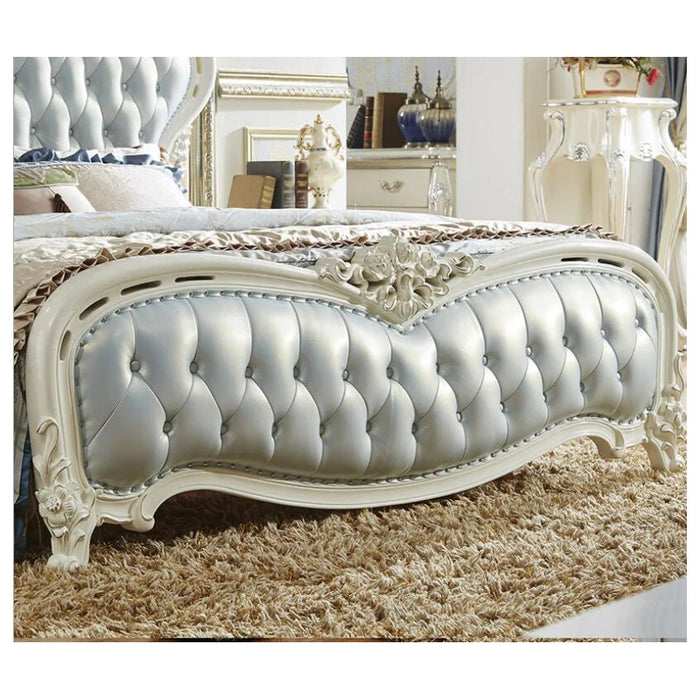 modern european solid wood bed 2 people Fashion Carved  leather  french bedroom furniture xhc0010