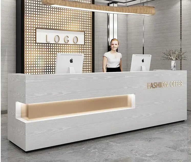 Cashier Simple Modern Company Front Desk Hotel Reception Desk Women's Clothing Store Beauty Salon Bar Counter Customized