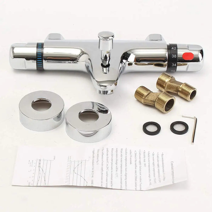 Thermostatic Bath Shower Faucets Set Wall Mounted Bathroom Mixer Tap Hot And Cold Mixing Valve Bathtub Faucet