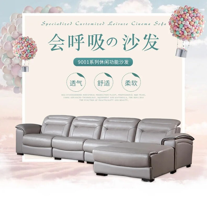 living room Sofa set диван мебель кровать muebles de sala armchair + L recliner genuine leather sofa cama puff asiento sala fut