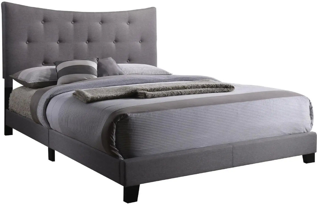 Venacha Queen Bed in Gray Fabric   Bedroom Furniture for Livingroom US Warehouse