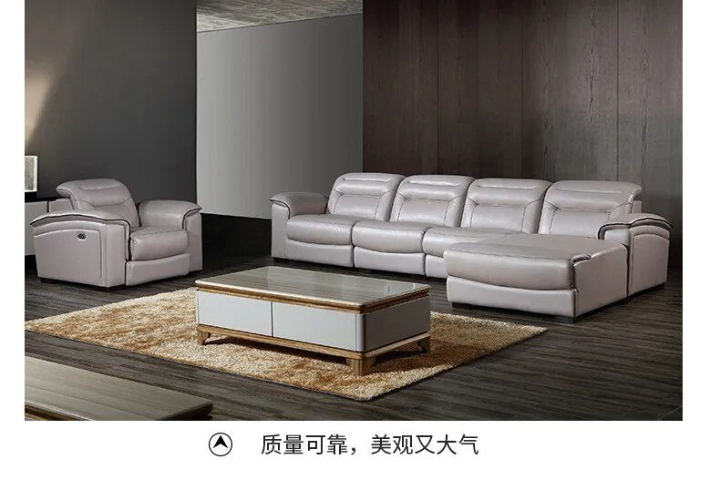living room Sofa set диван мебель кровать muebles de sala armchair + L recliner genuine leather sofa cama puff asiento sala fut