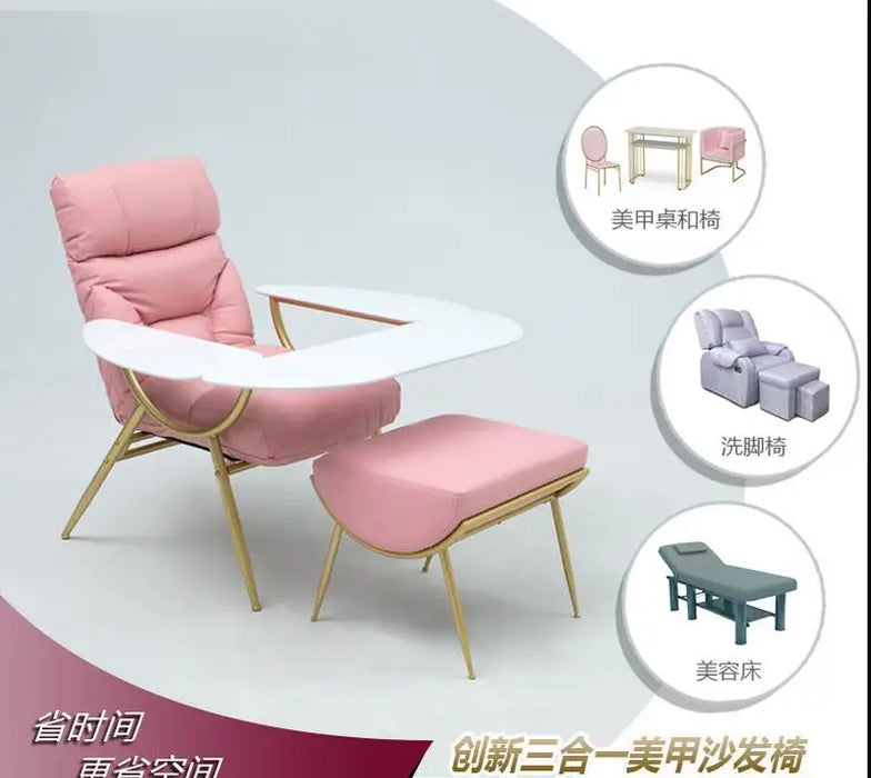 Multifunctional manicure sofa, feet, feet, eyelashes recliner, simple modern table and chair set