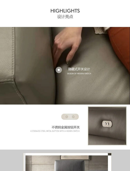 Electrical Reclining Functional Seat Genuine Cow Leather Sofa Cama Big Sofas Theater Seats Nordic Convertible Couch Bed Set Livi