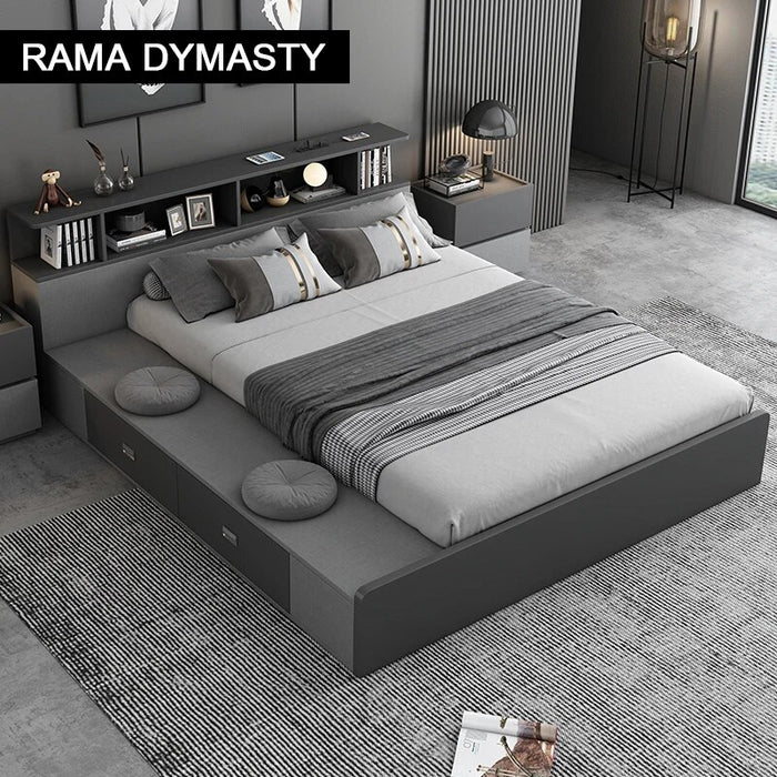 Modern bedroom furniture 1.5/1.8M multifunctional plate storage bed