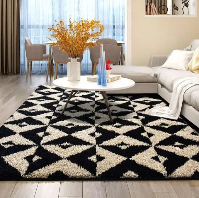 Nordic Zebra Striped Thick Carpets For Living Room Home Carpet Bedroom Bedside Coffee Table Rug Floor Mat Study Dining Room Rugs