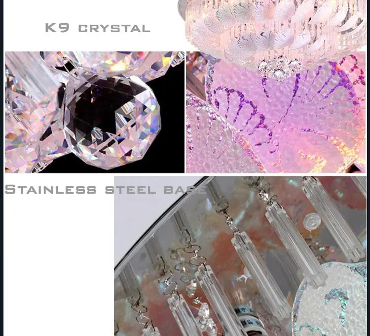 Ceiling Chandeliers For Living Room Bedroom Children's Room Lamp Remote Control RGB Modern Crystal Led Chandelier Romantic