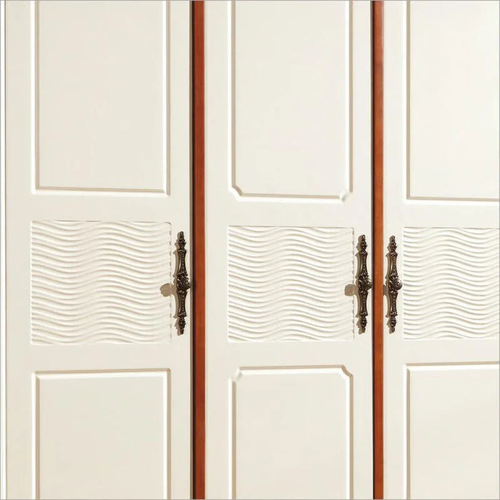 American country style wood wardrobe closet bedroom furniture three doors large storage closet p10253