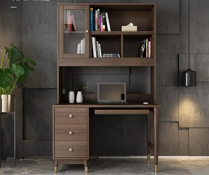 Bedroom corner desk bookshelf one desk Modern home desktop computer desk with bookcase writing desk