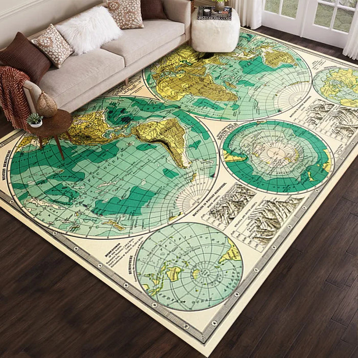 3d Printed Map Rug Home Living Room Sofa Floor Cushion Bedroom Full of Bedside Blanket Carpet