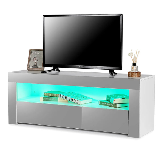 120X35X45cm RGB LED TV Stand Cabinet Living Room Furniture with 2Drawer Cabinet Storage Modern TV Furniture Home Decoration