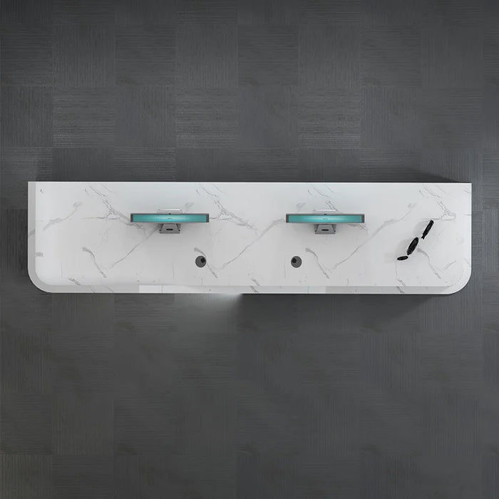 Paint front desk imitation marble pattern company front desk reception desk consultation welcome desk counter