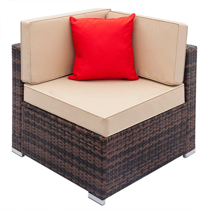 Fully Equipped Weaving Ratt Fully Equipped Weaving Rattan Sofa Set with 2pcs Corner Sofas & 1pcs Single Sofas & 1 pcs Table